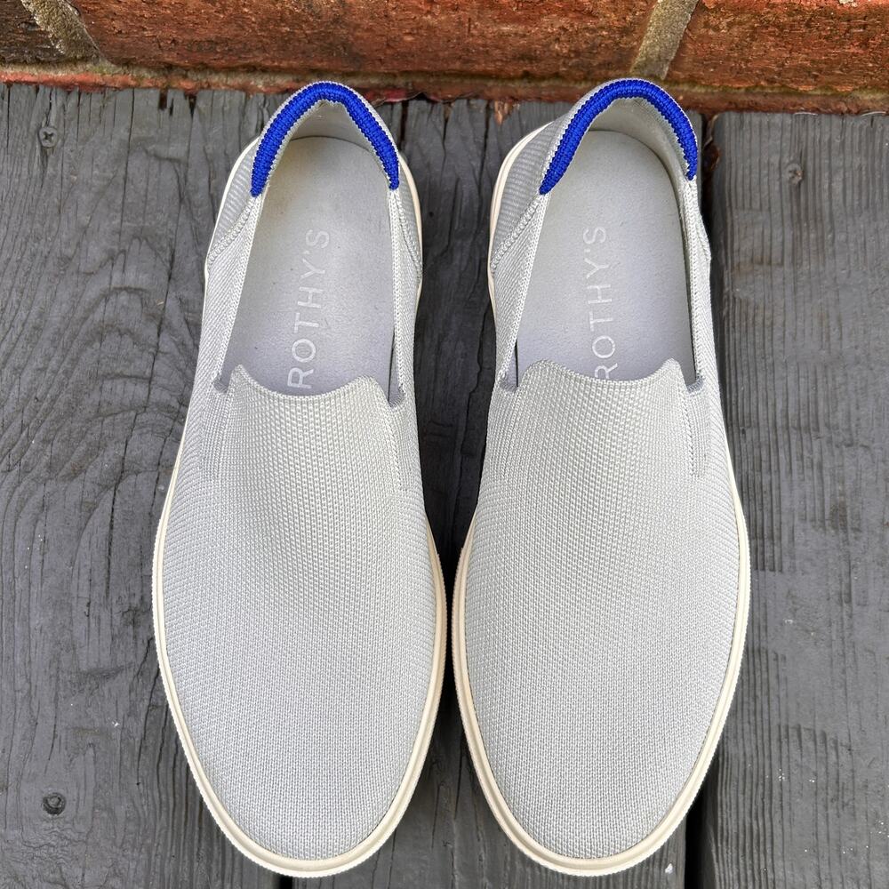 Rothy's The Original Slip-On Sneaker Gray Blue Knit Men's 5.5 Women's 7 EU 38
